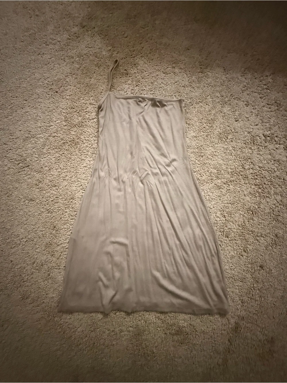 Joah Brown Beige/Taupe One-Shoulder Slip Dress - Picture 3 of 5